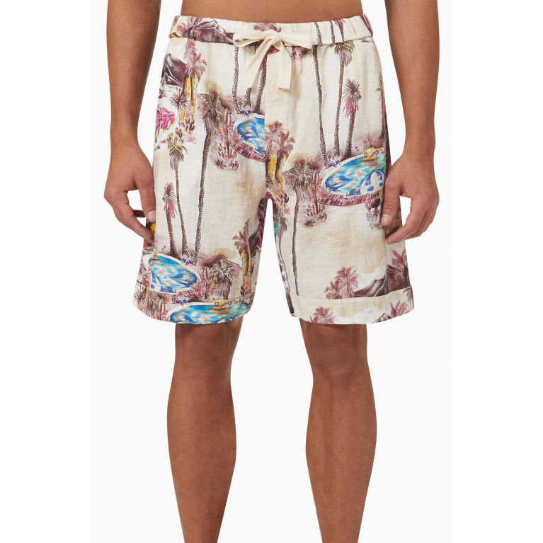 Desmond & Dempsey - Cuban Pyjama Shorts in Linen