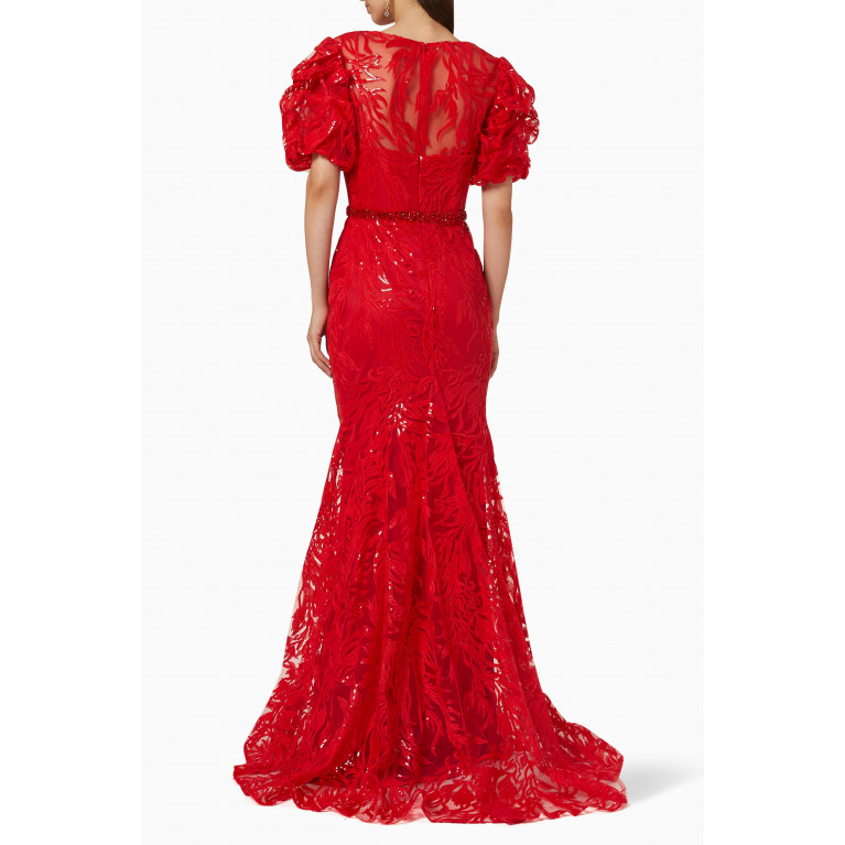 Mac Duggal - Embroidered Lace Gown