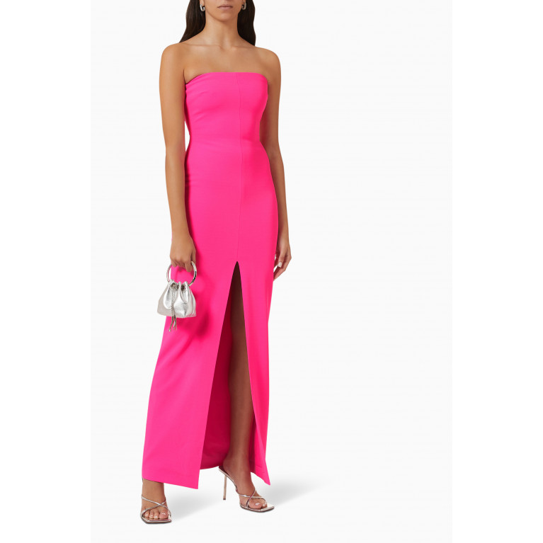 Solace London - Bysha Maxi Dress in Stretch Crêpe Pink