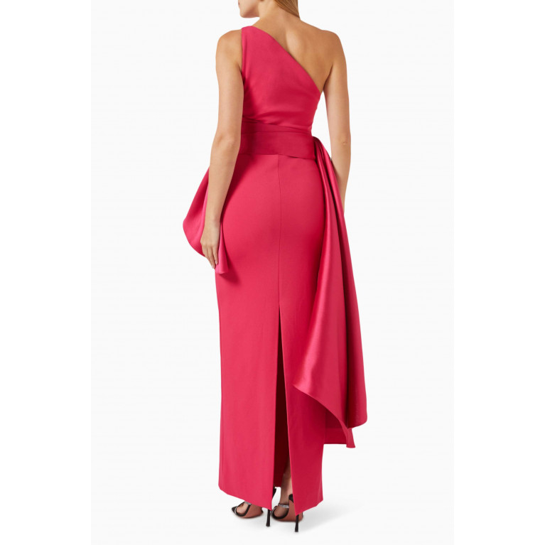 Solace London - Calla Maxi Dress in Crêpe Pink