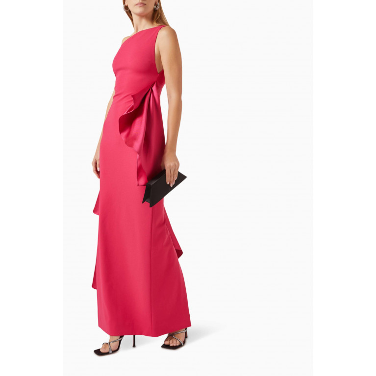 Solace London - Calla Maxi Dress in Crêpe Pink