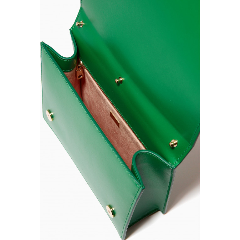 Dolce & Gabbana - Logo Flap Shoulder Bag in Calfskin Green