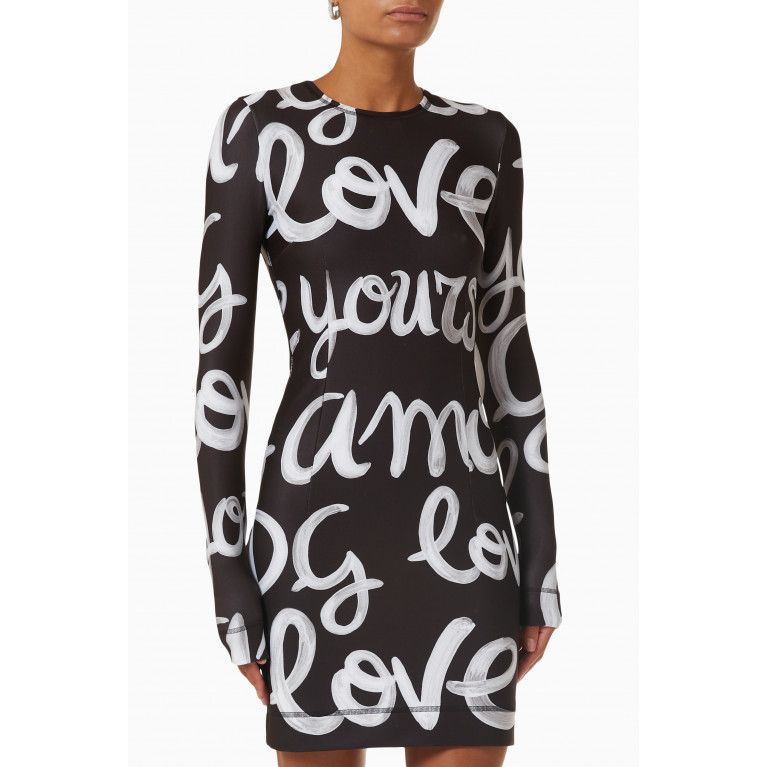 Dolce & Gabbana - Power Graffiti Logo-print Dress in Jersey