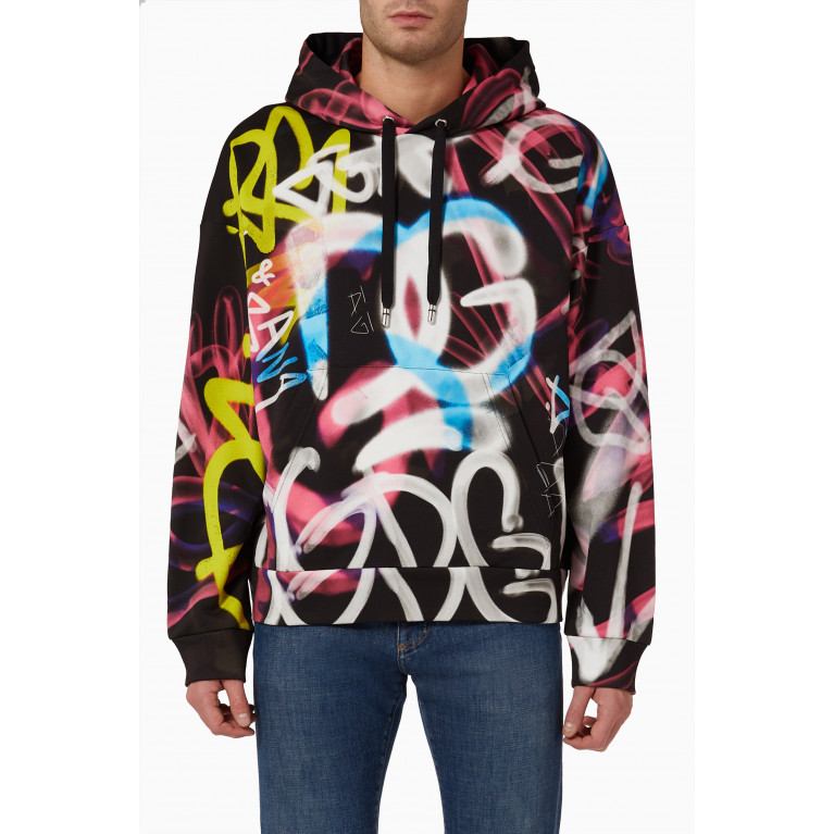 Dolce & Gabbana - Spray-paint Graffiti Hoodie in Cotton-jersey