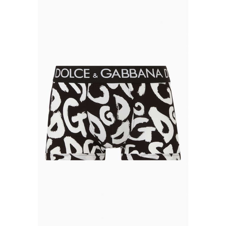 Dolce & Gabbana - DG Graffiti Boxers in Pima Cotton Jersey