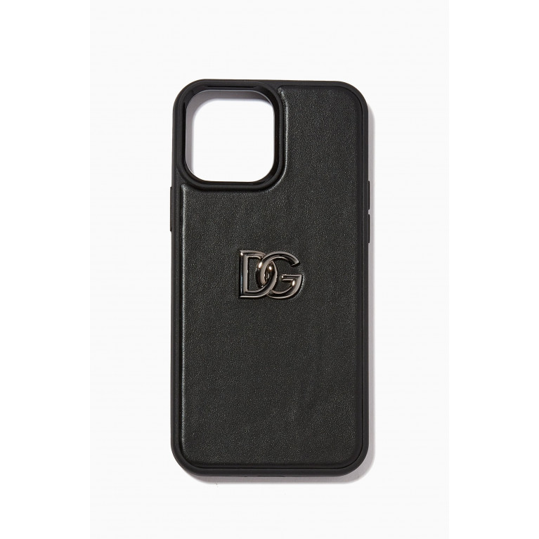 Dolce & Gabbana - DG Logo iPhone 13 Plus Phone Case in Leather