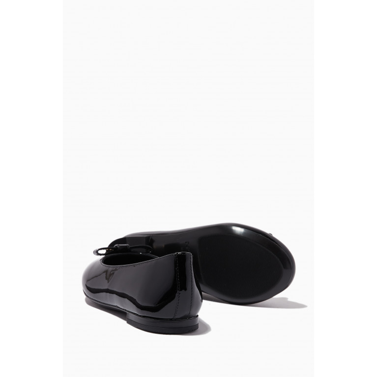 Dolce & Gabbana - DG Logo Ballerina Shoes in Patent Leather Black