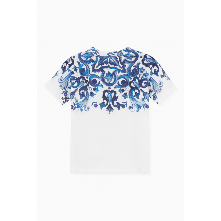 Dolce & Gabbana - Majolica Print Logo T-shirt in Cotton