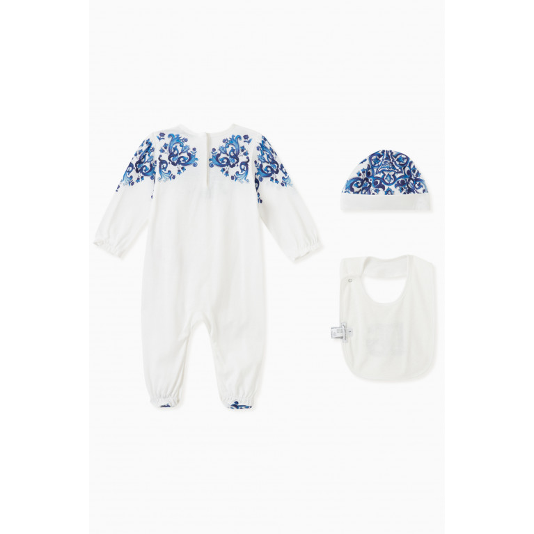 Dolce & Gabbana - Maiolica Sleepsuit Set in Cotton