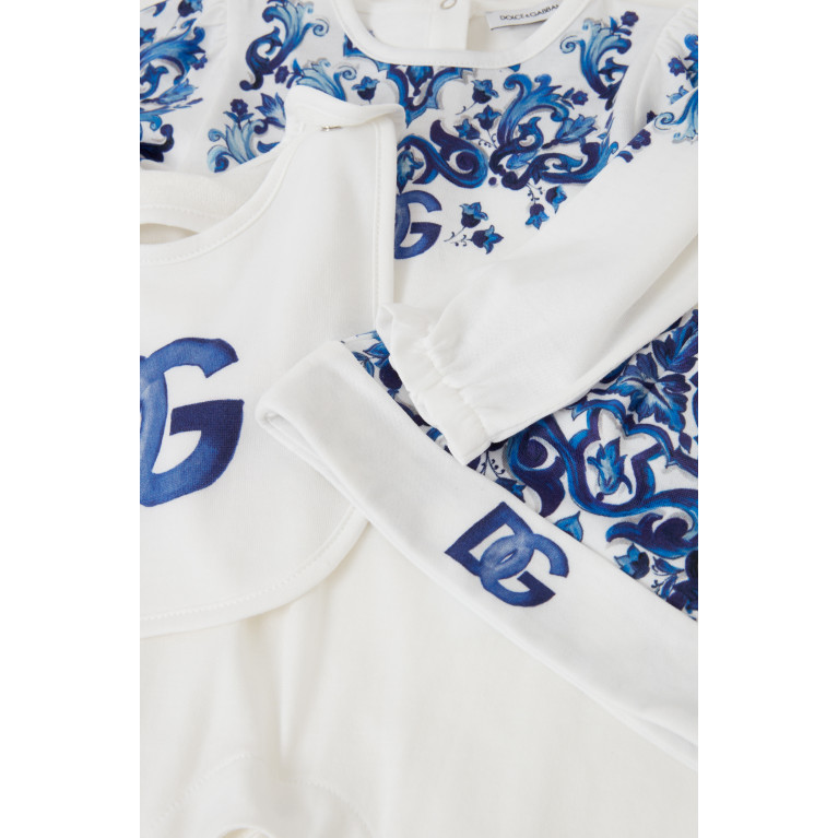 Dolce & Gabbana - Maiolica Sleepsuit Set in Cotton