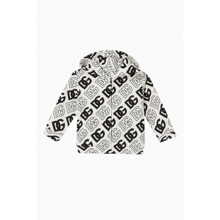Dolce & Gabbana - DG Logo-print Zipped Hoodie in Cotton-jersey