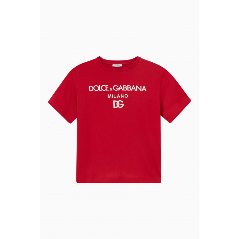 Dolce & Gabbana - Logo T-shirt in Cotton Red