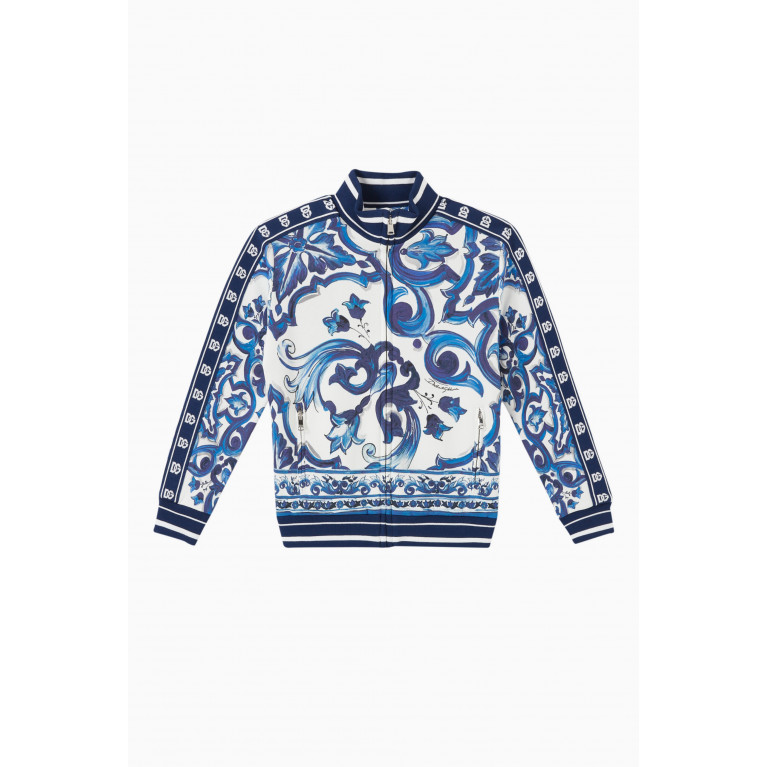 Dolce & Gabbana - Majolica-print Zip-up Sweatshirt in Cotton-jersey