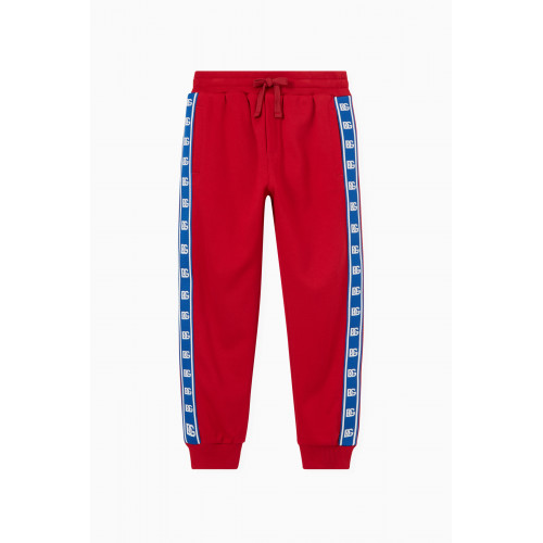 Dolce & Gabbana - Logo Tape Sweatpants in Cotton Red