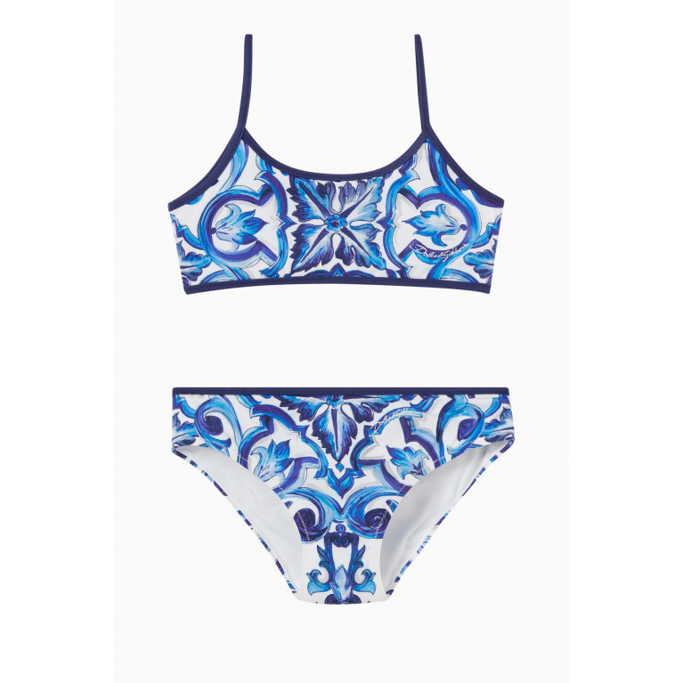 Dolce & Gabbana - Majolica Two-Piece Swimsuit in Technical Fabric