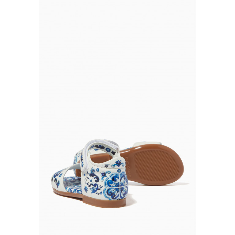 Dolce & Gabbana - Majolica Print Sandals in Nappa Leather