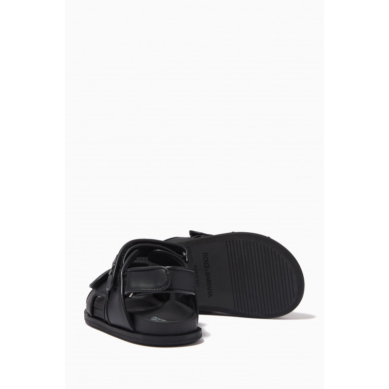 Dolce & Gabbana - Logo Sandals in Calfskin Leather