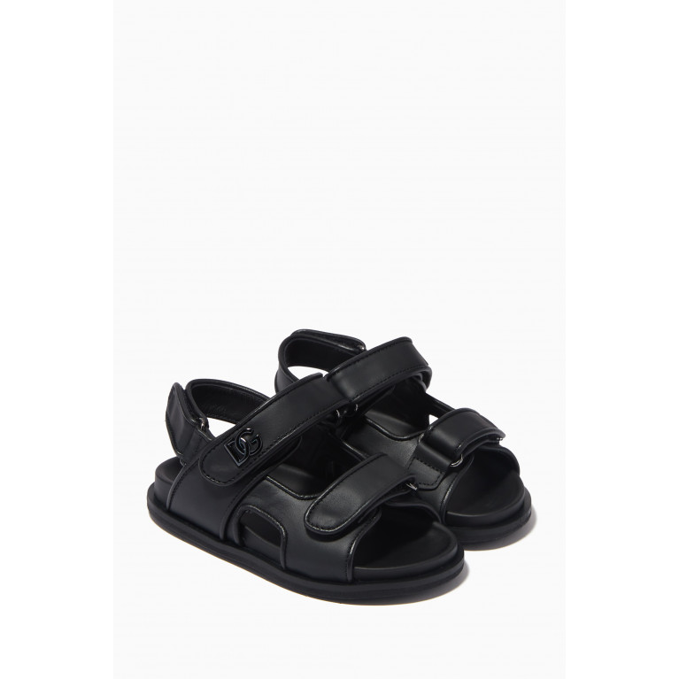 Dolce & Gabbana - Logo Sandals in Calfskin Leather