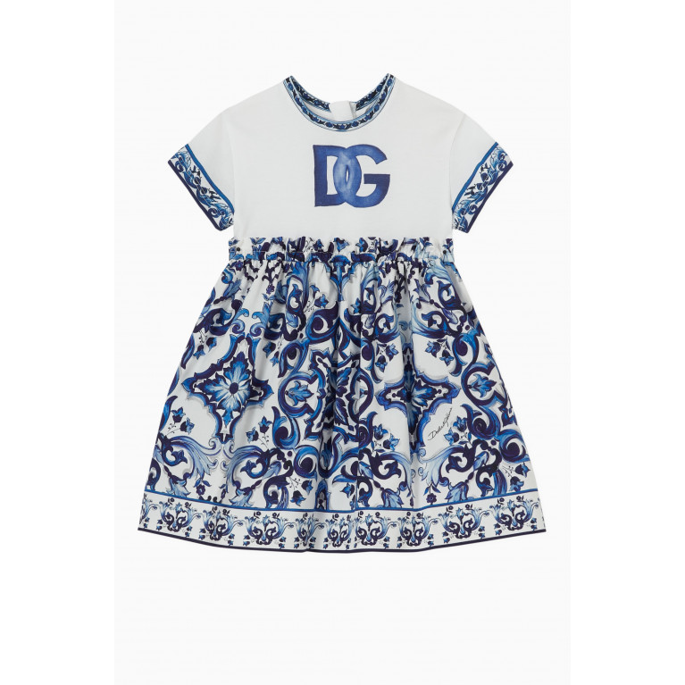 Dolce & Gabbana - Maiolica Logo Dress in Cotton