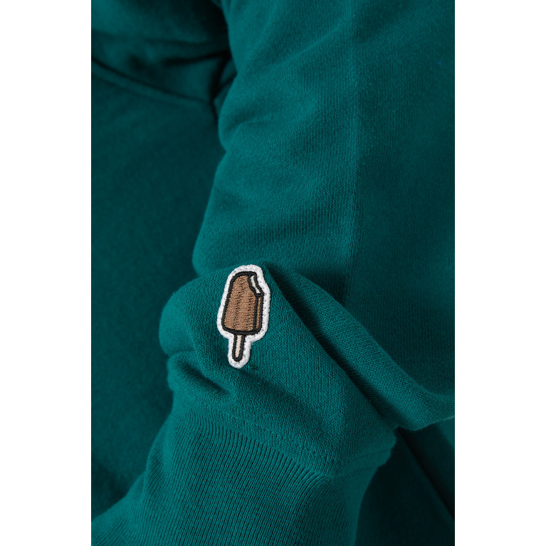 Ice Cream - College Hoodie in Cotton Jersey Green