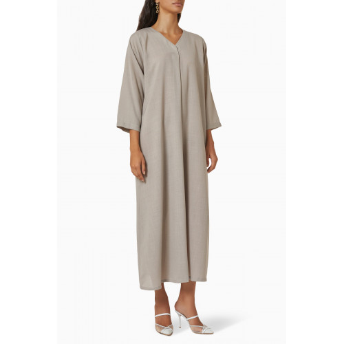 Selcouth - Overlap Midi Dress in Linen