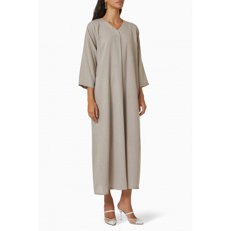 Selcouth - Overlap Midi Dress in Linen