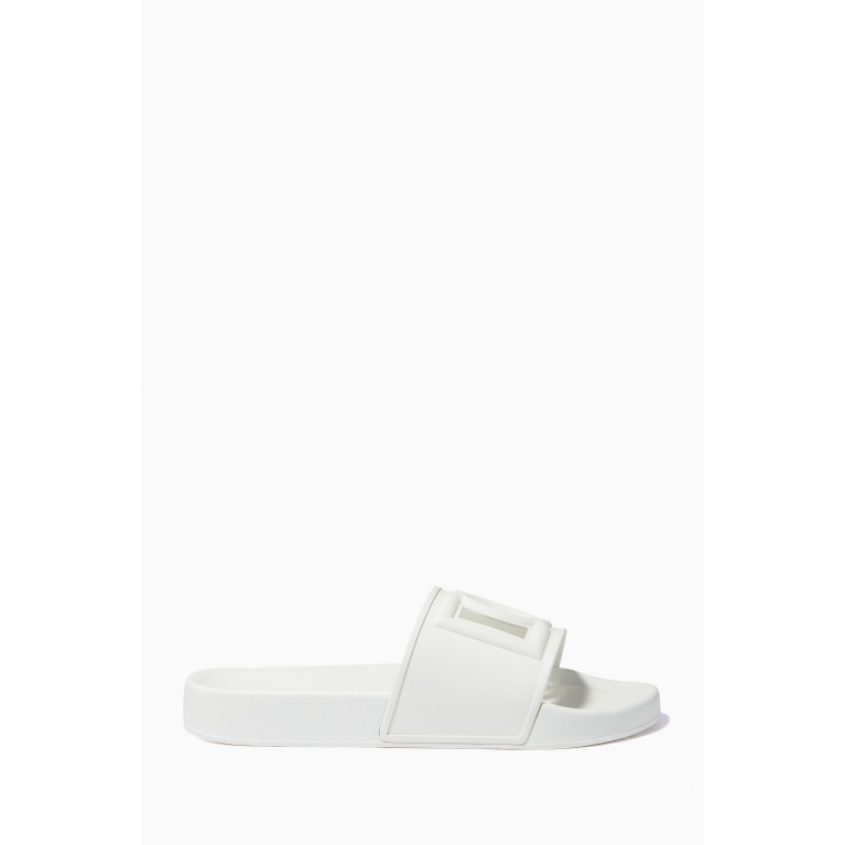 Dolce & Gabbana - Logo Cut-out Slides in Rubber White