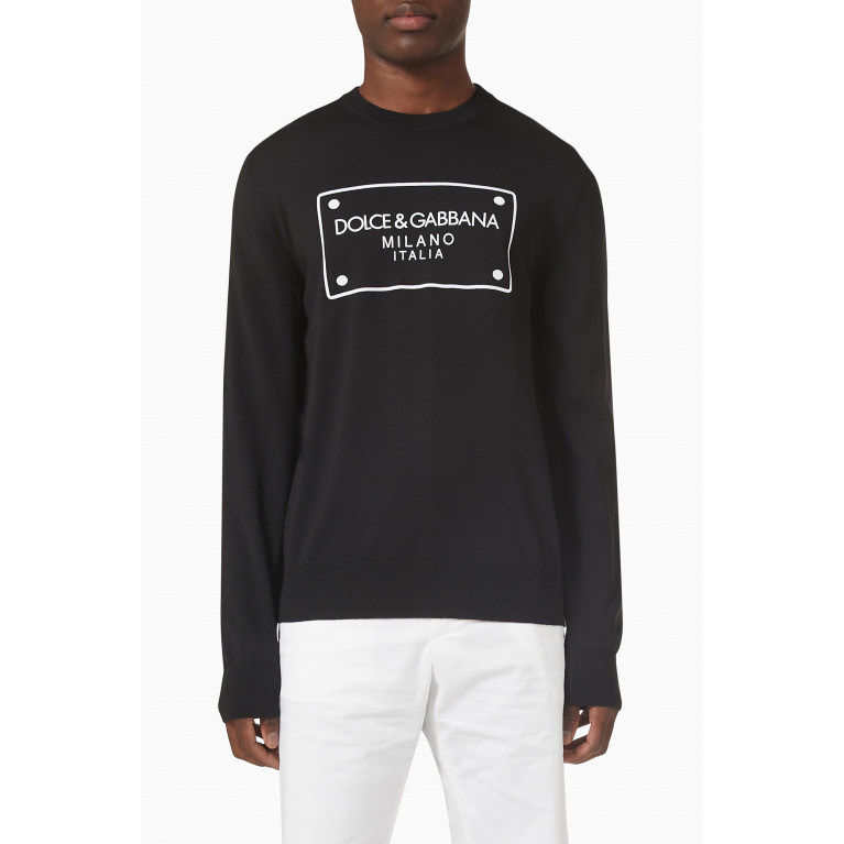 Dolce & Gabbana - Embroidered Logo Sweater in Wool