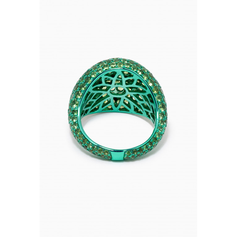 Maison H Jewels - Ceylon Sapphire Ring in 18kt White Gold Green