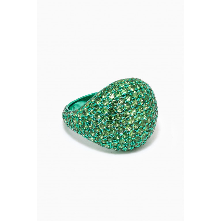 Maison H Jewels - Ceylon Sapphire Ring in 18kt White Gold Green