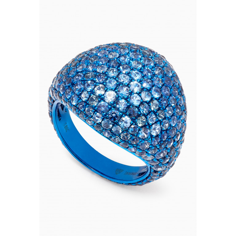 Maison H Jewels - Medium Ceylon Sapphire Ring in 18kt White Gold Blue