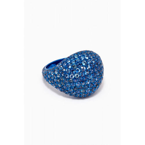 Maison H Jewels - Medium Ceylon Sapphire Ring in 18kt White Gold Blue