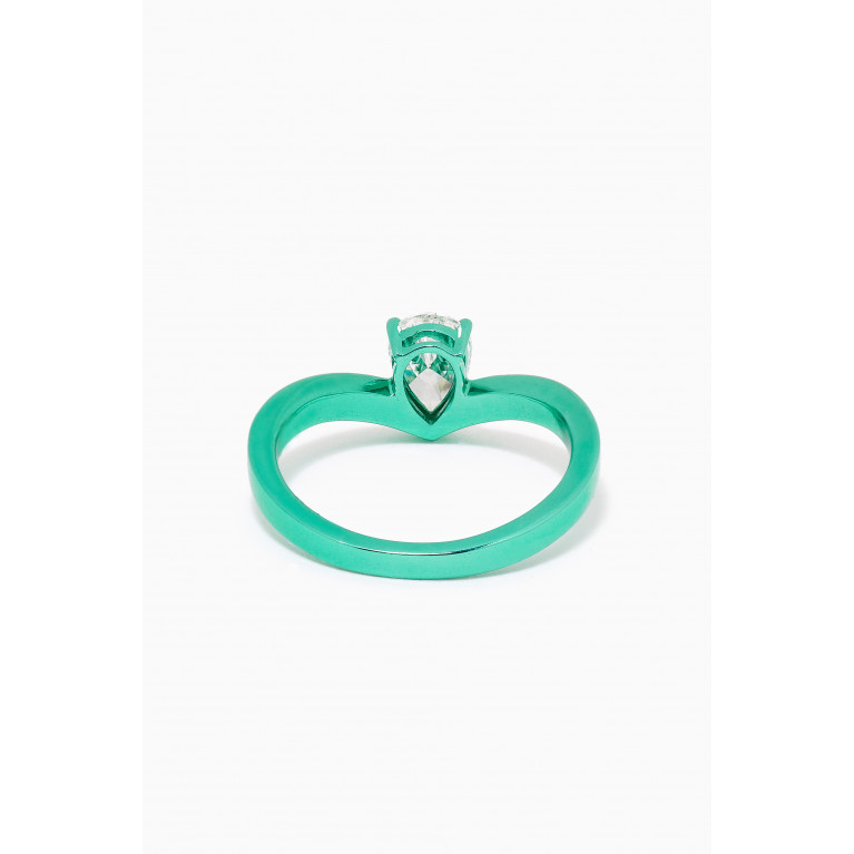 Maison H Jewels - Diamond Ring in 18kt White Gold Green
