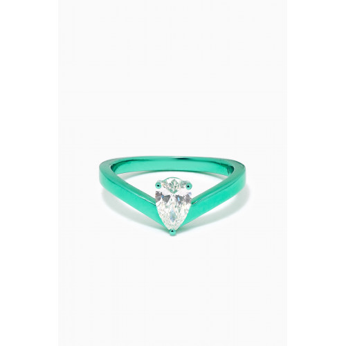 Maison H Jewels - Diamond Ring in 18kt White Gold Green