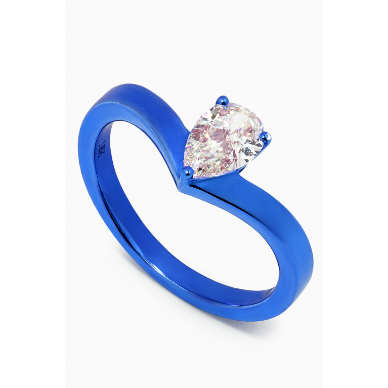 Maison H Jewels - Diamond Ring in 18kt White Gold Blue