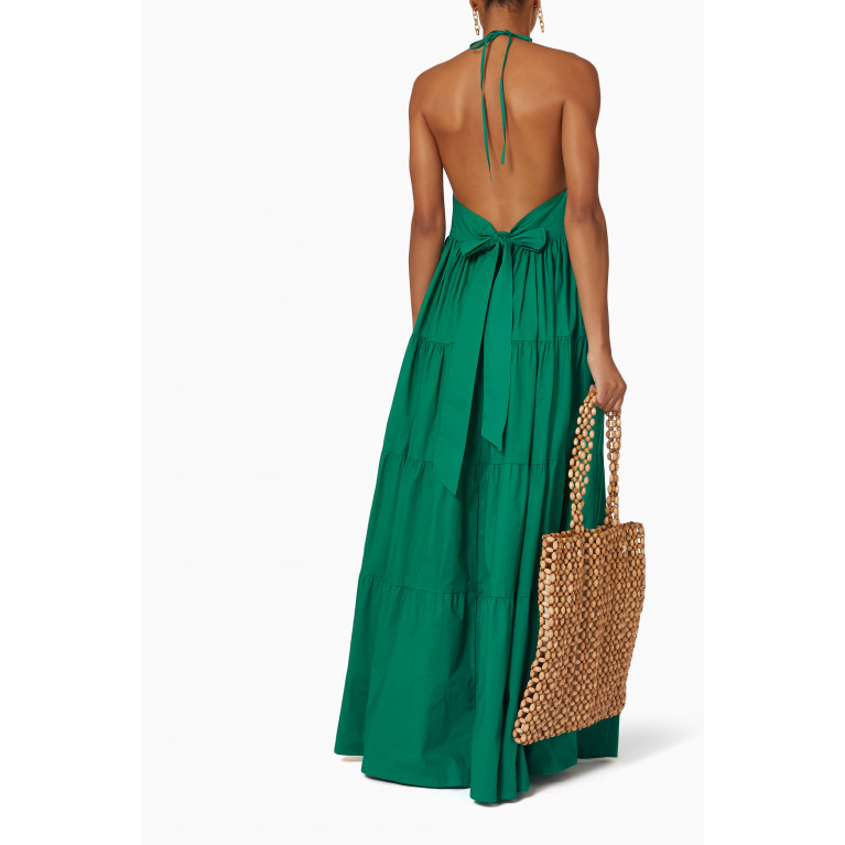 Alexandra Miro - Celeste Maxi Dress in Cotton Poplin Green