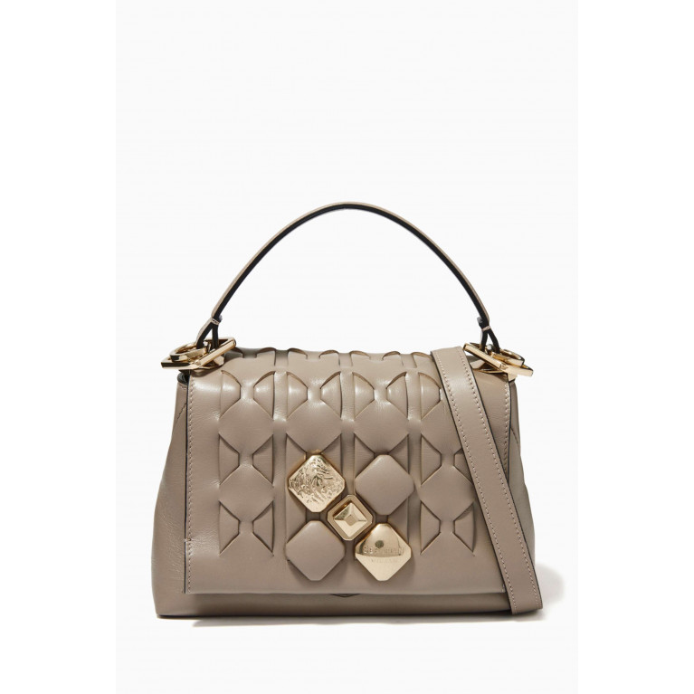 Serapian - Small 1928 Bag in Mosaico Leather Neutral