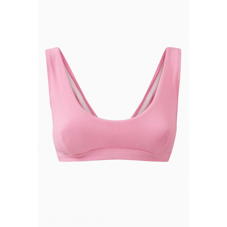 Arabella - Plunge Crop Bikini Top in LYCRA® Pink