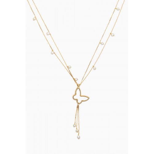 M's Gems - Butterfly Pendant Necklace in 18kt Yellow Gold