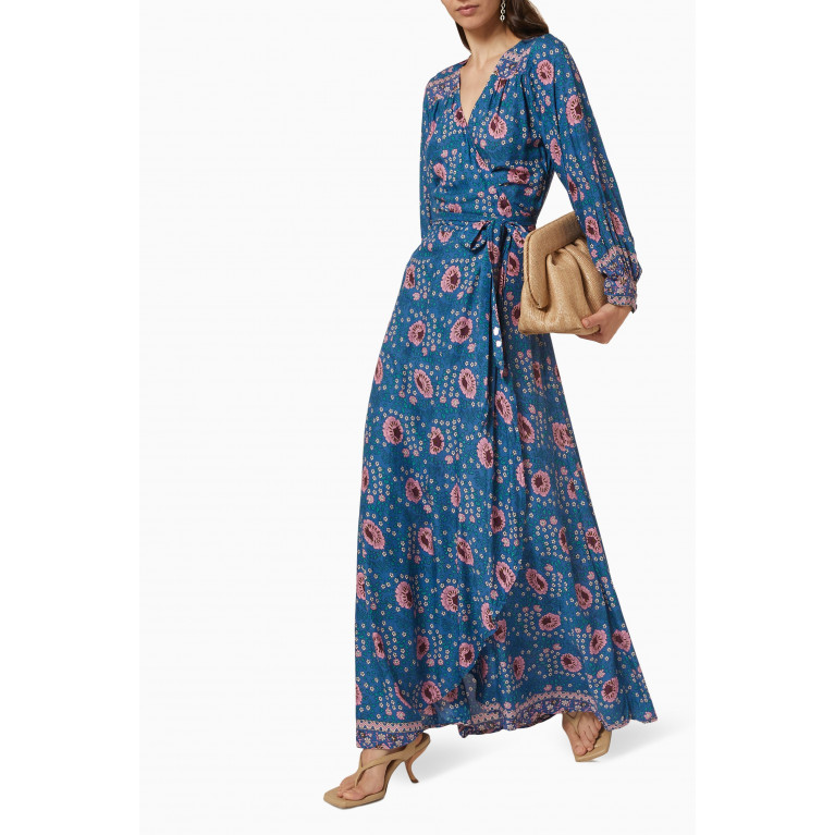 Natalie Martin - Kate Floral Maxi Wrap Dress in Rayon