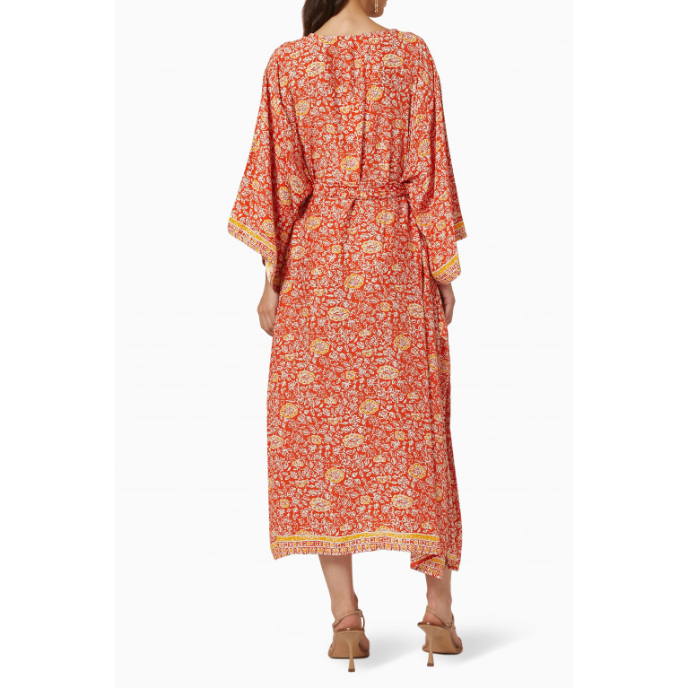 Natalie Martin - Marin Floral Belted Midi Dress in Silk