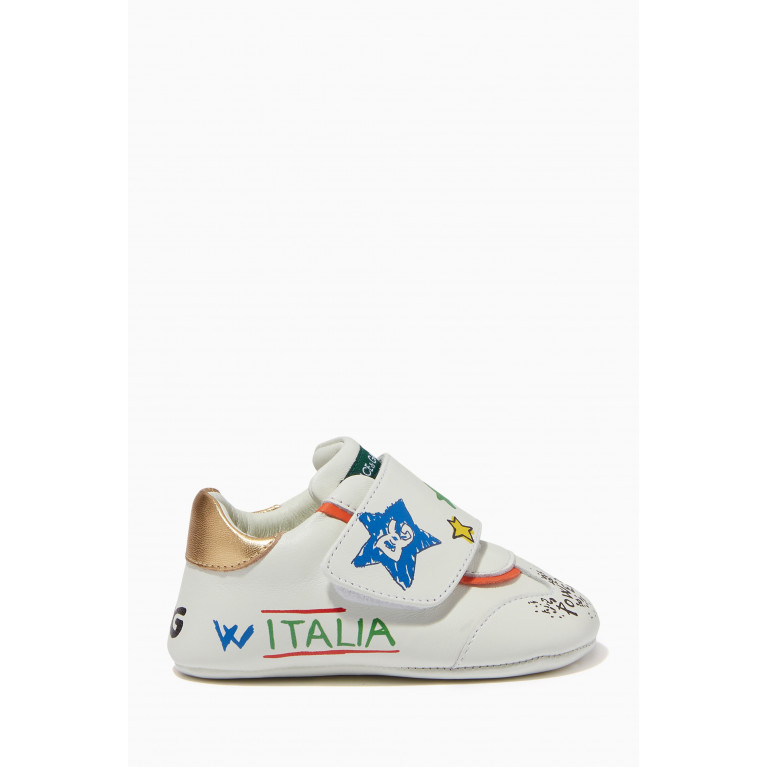Dolce & Gabbana - Capri Graffiti Print Light Sneakers in Leather