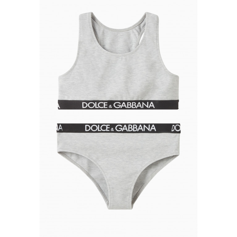 Dolce & Gabbana - Logo Underwear Set in Nylon Grey