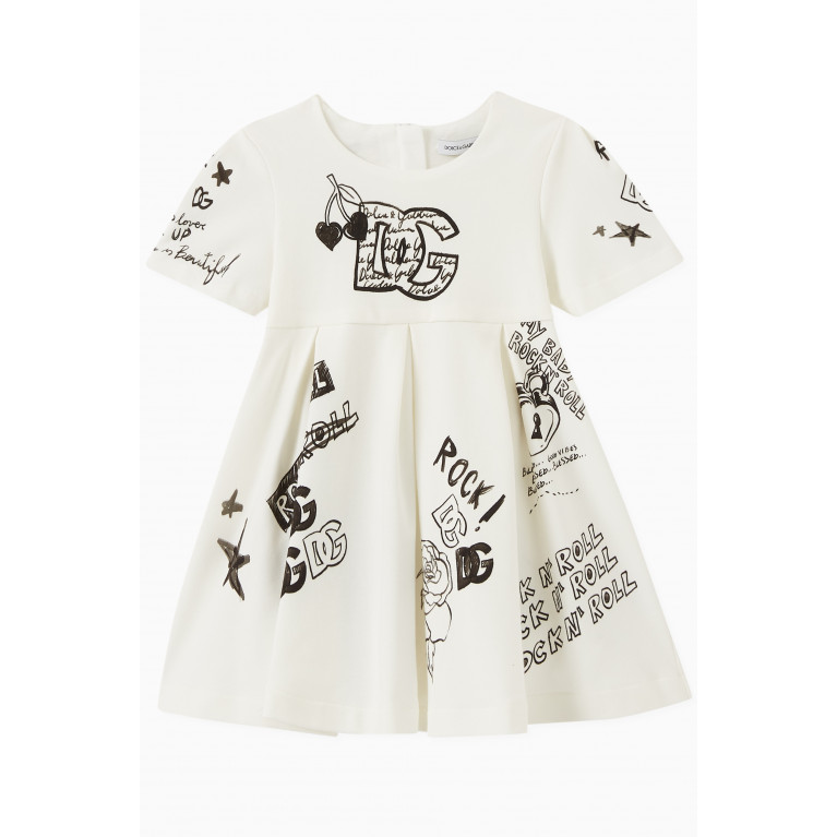 Dolce & Gabbana - DG Rock-print Dress in Cotton-interlock