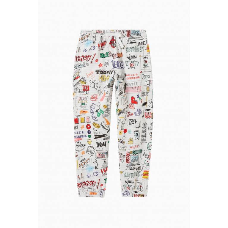 Dolce & Gabbana - Smemo-print Graffiti Sweatpants in Cotton-jersey