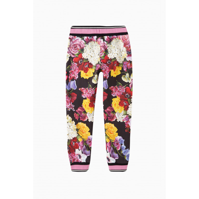 Dolce & Gabbana - Floral Logo Sweatpants in Cotton