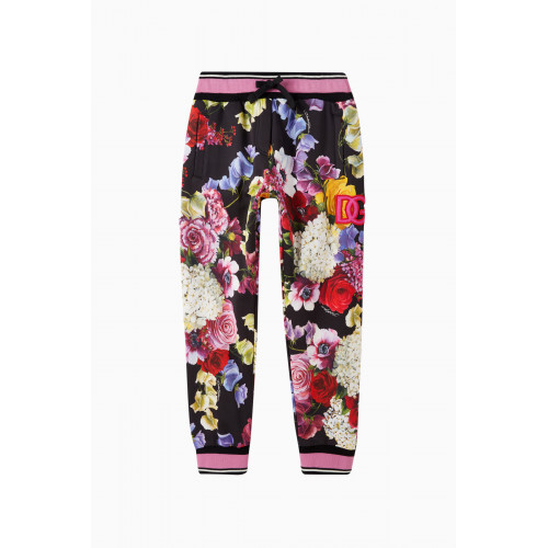 Dolce & Gabbana - Floral Logo Sweatpants in Cotton