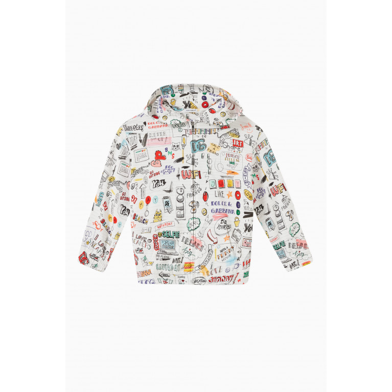 Dolce & Gabbana - Smemo-print Graffiti Zip-up Hoodie in Cotton-jersey