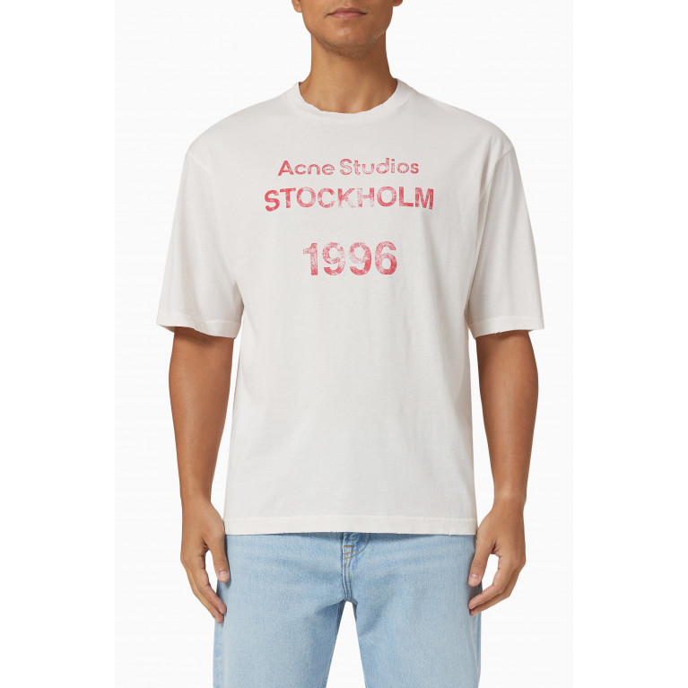 Acne Studios - Logo Stamp T-shirt in Organic Cotton Jersey Orange