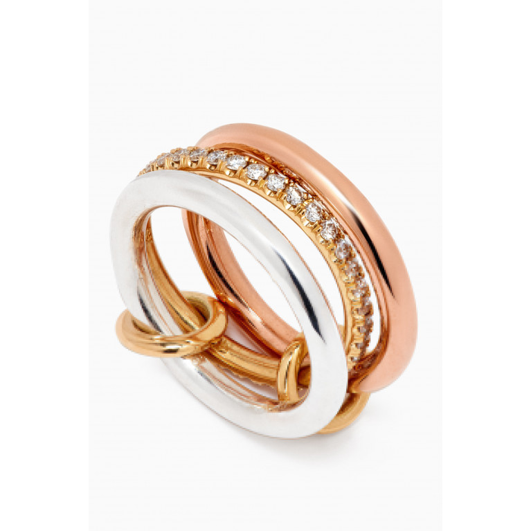 Spinelli Kilcollin - Libra Petite Diamond Ring in Sterling Silver & 18kt Gold
